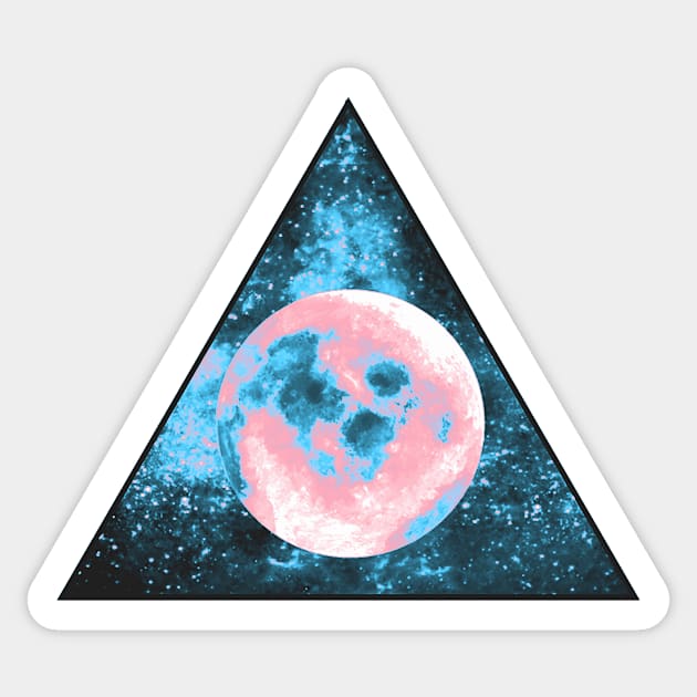 Transgender Pride Moon and Stars Triangle Design Sticker by VernenInk